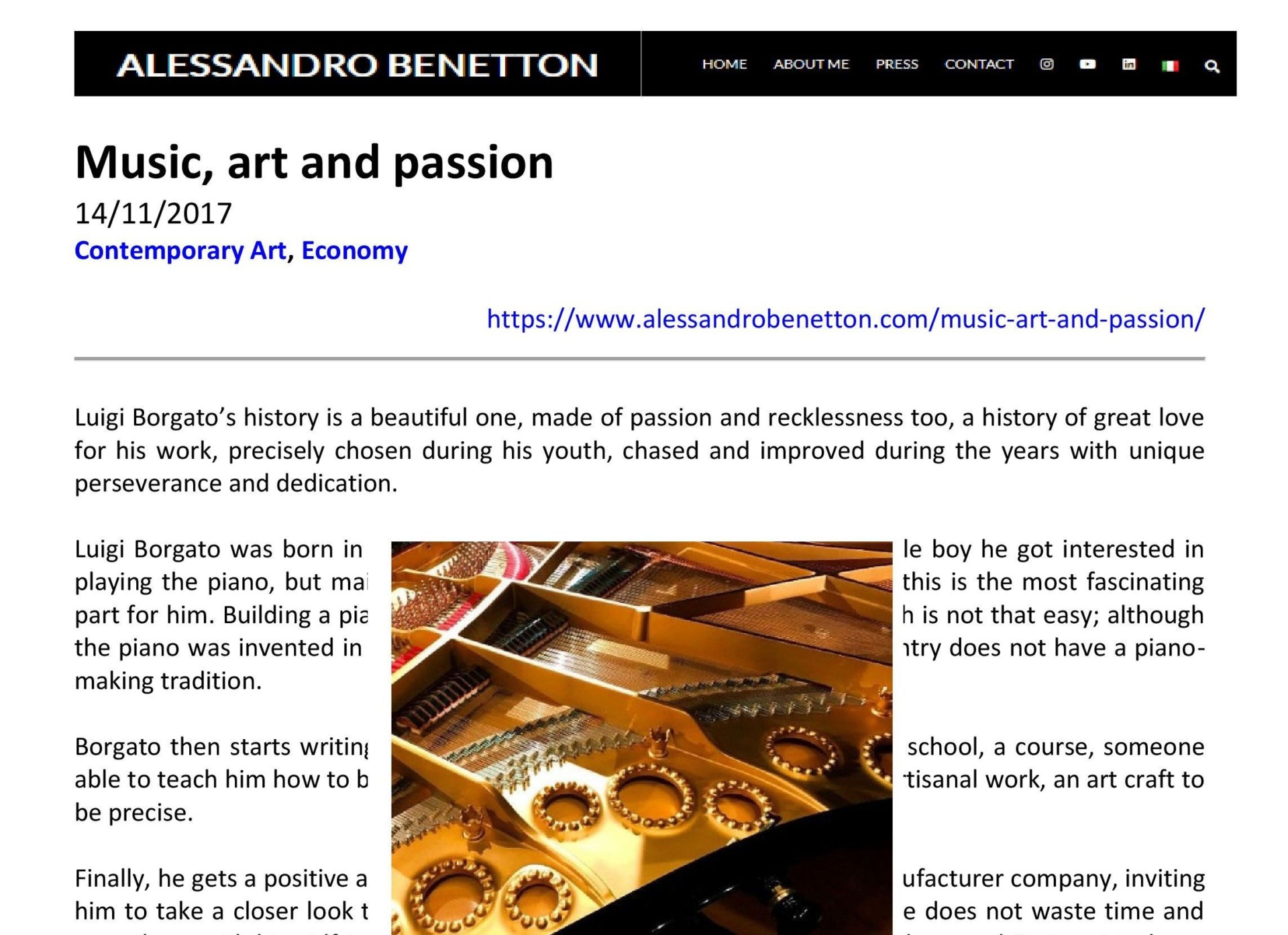 Borgato Pianos Tha Asahi Shimbun Japan